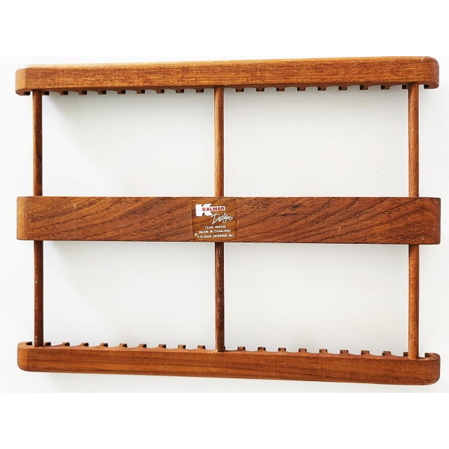 1980s Teak Wood CD Tray Rack With 40 Slots by Kalmar | Chairish