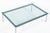 This classic Bauhaus LC10-P steel and glass low coffee or cocktail table was designed by Le Corbusier, Charlotte Perriand...