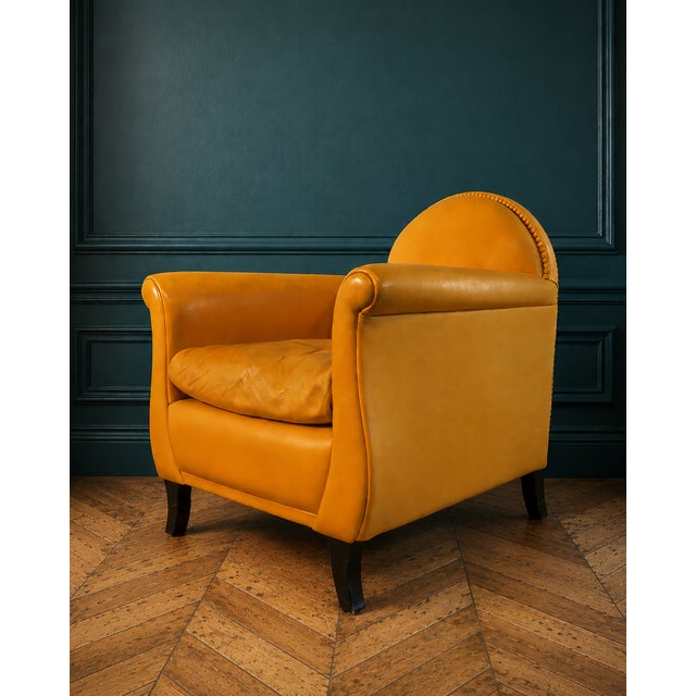 Goldenrod Vintage Lyra Armchair by Poltrona Frau, 1975 For Sale - Image 8 of 8