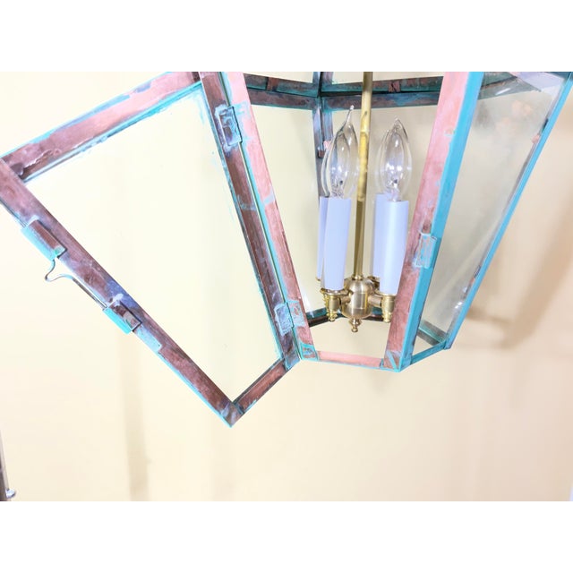 Large Single Solid Copper Hanging Lantern. 27” X 16” For Sale - Image 15 of 15