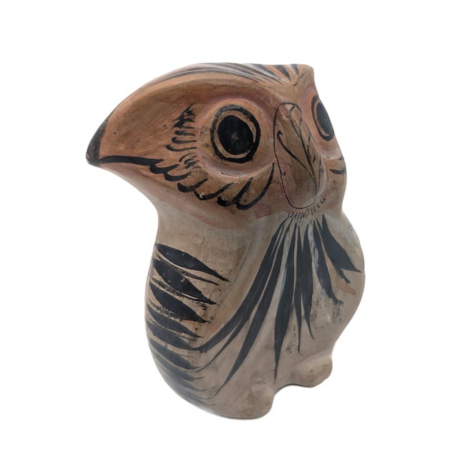 Mid 20th Century 1960s Tonalá Mexico Owl Ceramic Figurine For Sale - Image 5 of 11