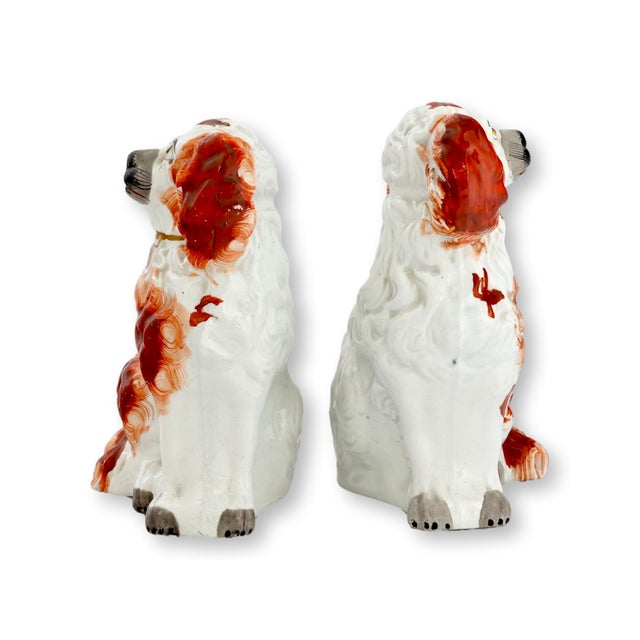 Antique Staffordshire King Charles Dogs / Spaniels, a Pair For Sale In Los Angeles - Image 6 of 6