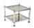 Pair of Chrome Brass and Smoked Glass Square End or Side Lamp Tables Stands Mint For Sale - Image 9 of 10