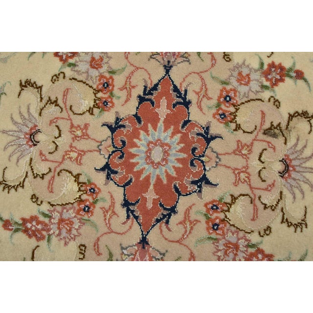 Ivory Fine Tabriz Runner 2’8” X 15’6” Ivory Wool Traditional Hand-Knotted Oriental Rug For Sale - Image 8 of 15