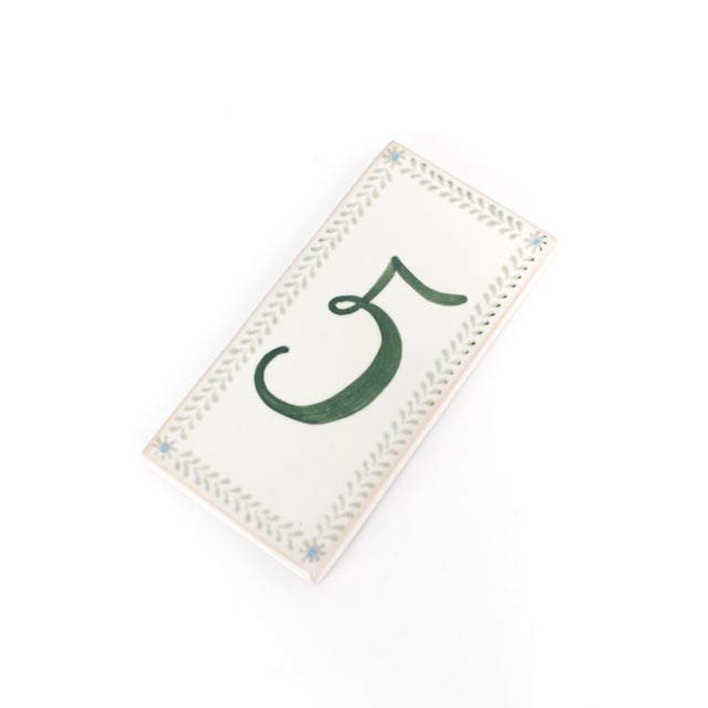 Hand-painted Tile Number, 4 For Sale - Image 14 of 17