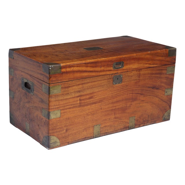 Antique Camphor Wood Military Campaign Chest, 1880 For Sale