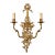 Ornate French-Style Two-Light Wall Sconce – Fully Gilded Gold Leaf With Musical Motif For Sale