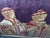Oversized Vintage Andean Musicians Banana Leaf Mosaic Folk Art – Purple, Red & Cream For Sale - Image 11 of 17