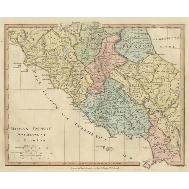 Antique Map of Central Italy and Early Roman Empire by Wilkinson, 1801 For Sale - Image 4 of 12