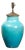 Midcentury Turquoise Table Lamp Mounted on Lucite Base, US Wired For Sale