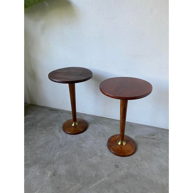 Art Deco Pedestal Tables in Oak, 1940s, Set of 2 For Sale - Image 10 of 18