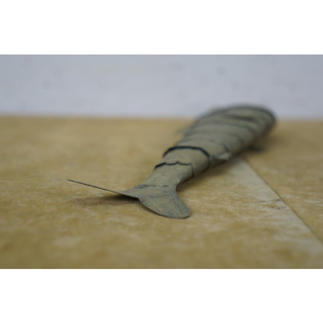 Metal Vintage Brass Articulated Koi Fish Wall Hanging Sculpture 8" For Sale - Image 7 of 11