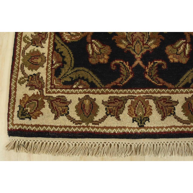 Agra Runner 2’7” X 15’2” Black Wool Traditional Hand-Knotted Oriental Rug For Sale - Image 9 of 12