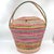 Vintage Rainbow Seagrass Woven Basket: Extra Large Storage, Snake Charmer Basket For Sale - Image 12 of 12