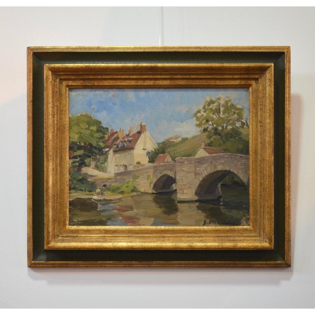 Suzanne Dechamps, Stone Bridge, France, 1920s, Oil on Panel For Sale - Image 3 of 11
