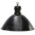 Vintage French Industrial Black Enamel Pendant Light from Gal, France For Sale - Image 5 of 5