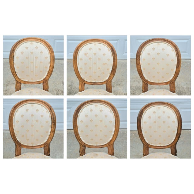 Century Furniture 1990s Century Furniture Louis XVI Medallion Back Oak Dining Chairs for Reupholstery, Set of 6 For Sale - Image 4 of 12
