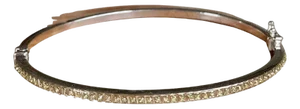 14k White Gold & Diamond Bangle Bracelet