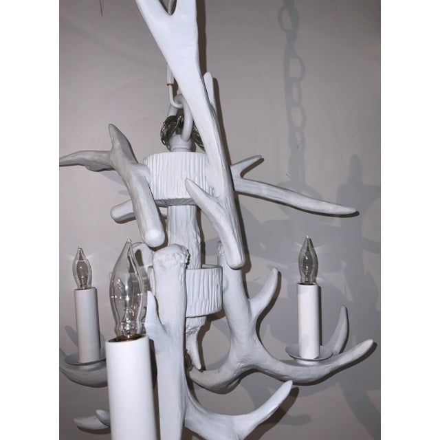 Modern White Horn Big Sky Antler Chandelier For Sale - Image 3 of 5