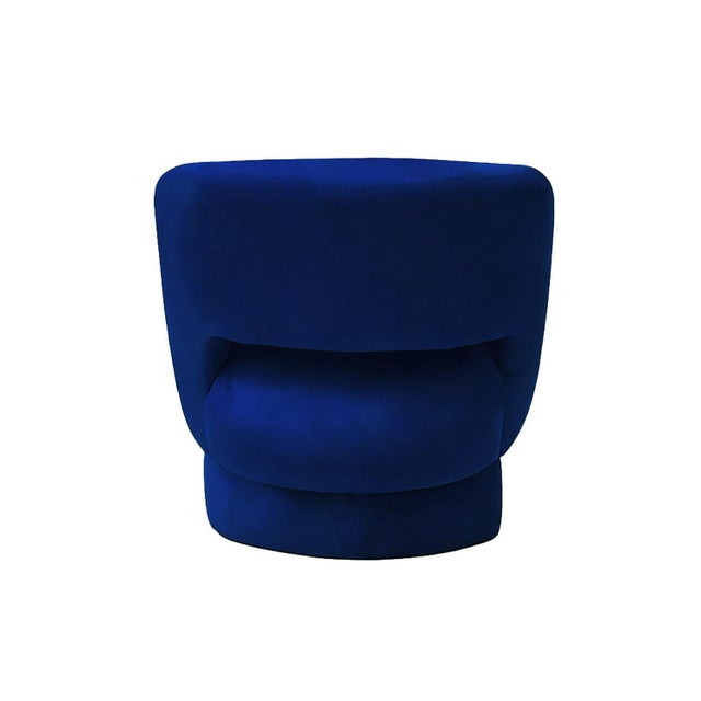 Contemporary Ritual Armchair in Blue Velvet from Moanne For Sale - Image 3 of 4