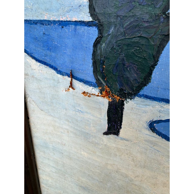 Art Nouveau Vintage Large Art Nouveau Landscape Paintings Mounted in a Room Divider For Sale - Image 3 of 10