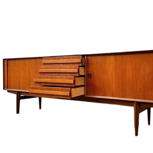Mid-Century Danish Teak Lowboard with Roller Doors by Oswald Vermaercke for V-Form, 1950s For Sale - Image 10 of 13