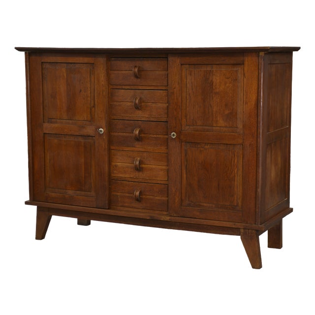 Reconstruction Oak Buffet by René Gabriel, 1940s For Sale