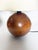 Wood Round Wooden Table Lamps with Lampshades, France, 1970s, Set of 2 For Sale - Image 7 of 18