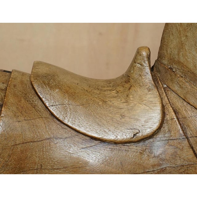 Decorative Hand Carved Wooden Statues of Horses, 1880, Set of 2 For Sale - Image 9 of 18