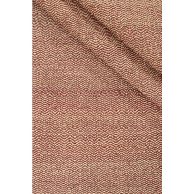 Rug & Kilim’s Contemporary Kilim Rug in Pink and Beige Chevrons For Sale In New York - Image 6 of 7