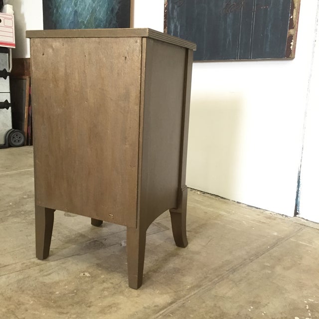 Metallic Gold Nightstand With Floral Linen Panel Chairish