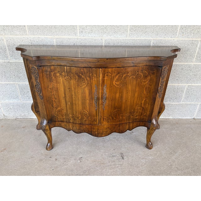French Country Heritage Henredon Louie XV Style French Country Hoof Foot Console Cabinet For Sale - Image 3 of 13