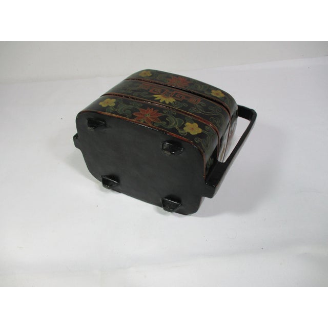 Vintage Chinese Storage Box With Antique Porcelain Shard Top For Sale - Image 9 of 9