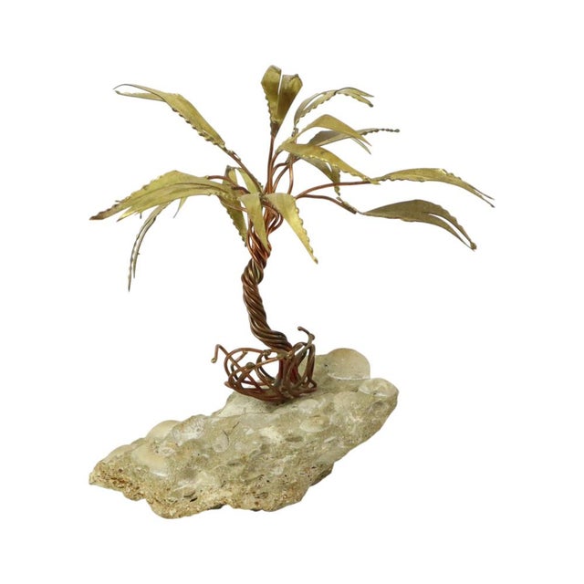 Copper Palm Tree on Rock Sculpture by Daniel Dhaeseleer, 1970s For Sale - Image 13 of 13