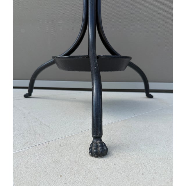 Antique Art Nouveau Wrought Iron Hall Stand with Umbrella Tray and Cast Paw Feet, 1900 For Sale - Image 3 of 9