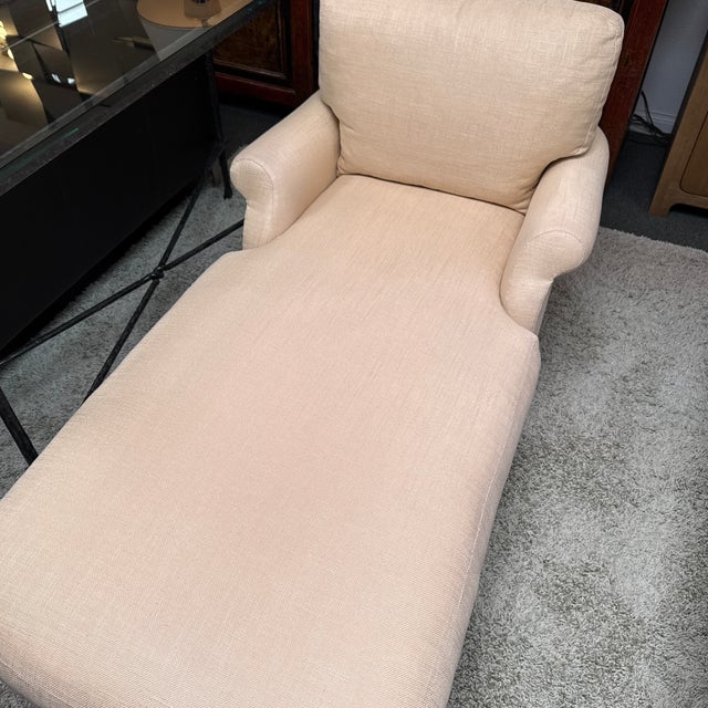 Pottery Barn Livingstone Chaise Lounge, Tan For Sale - Image 10 of 11