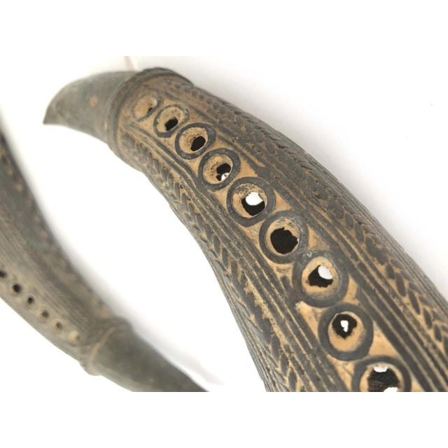 African Ceremonial Currency Horns Cameroon Grasslands 10" Brass / Bronze For Sale In Reno/Lake Tahoe - Image 6 of 6