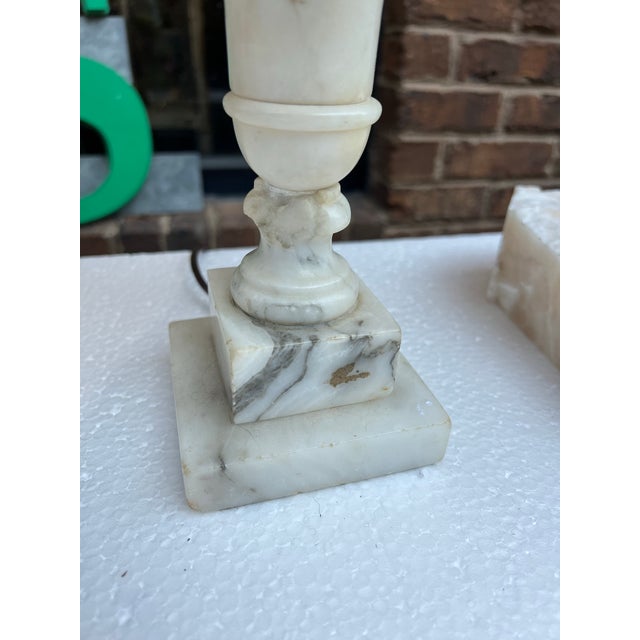 1970s Pair of 1970s Marble Base Detailed Lamps For Sale - Image 5 of 12