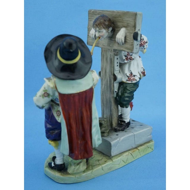 19th Century Porcelain Jester in the Pillory and King from Imperial Manufactory Vienna, Austria For Sale - Image 4 of 18