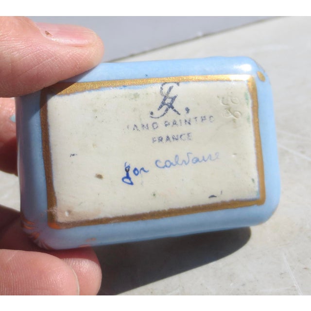 Beaux-Arts Limoge Enamel Porcelain Ring Box for Calvaire Circa 50s For Sale - Image 3 of 6