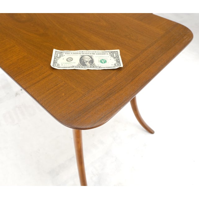 Mid 20th Century Pair of Rectangle Light Walnut Klismos End Side Tables by Gibings for Widdicomb For Sale - Image 11 of 13