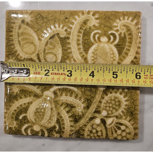 Green J.& G. L. Oliver Green Encaustic Art Tile For Sale - Image 8 of 8