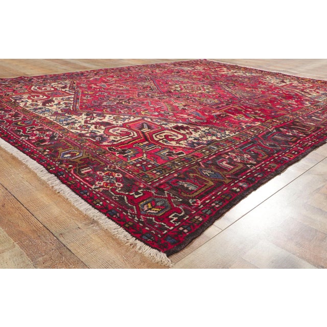 Textile Vintage Persian Heriz Rug - 07'07X 09'11 For Sale - Image 7 of 10