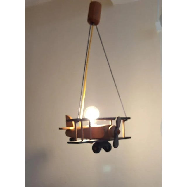 Vintage German Spruce Ceiling Lamp from Waldi, 1990s For Sale - Image 3 of 8
