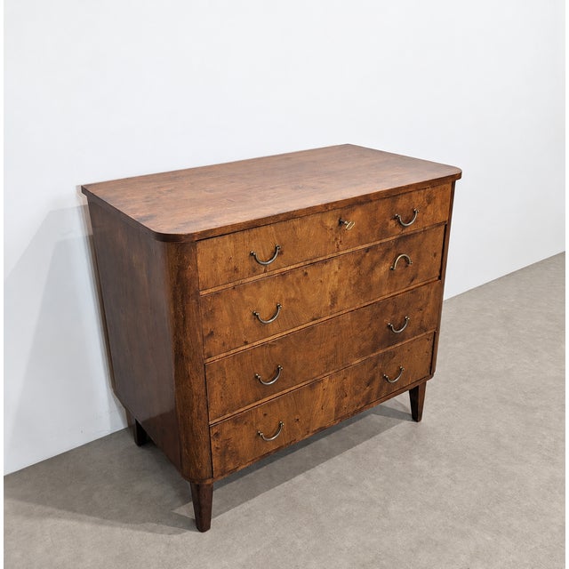 Belgian Walnut Burl Chest of Drawers from Imexcotra, 1960s For Sale - Image 3 of 11