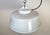 1960s Industrial Grey Enamel Factory Pendant Lamp with Glass Cover, 1960s For Sale - Image 5 of 18