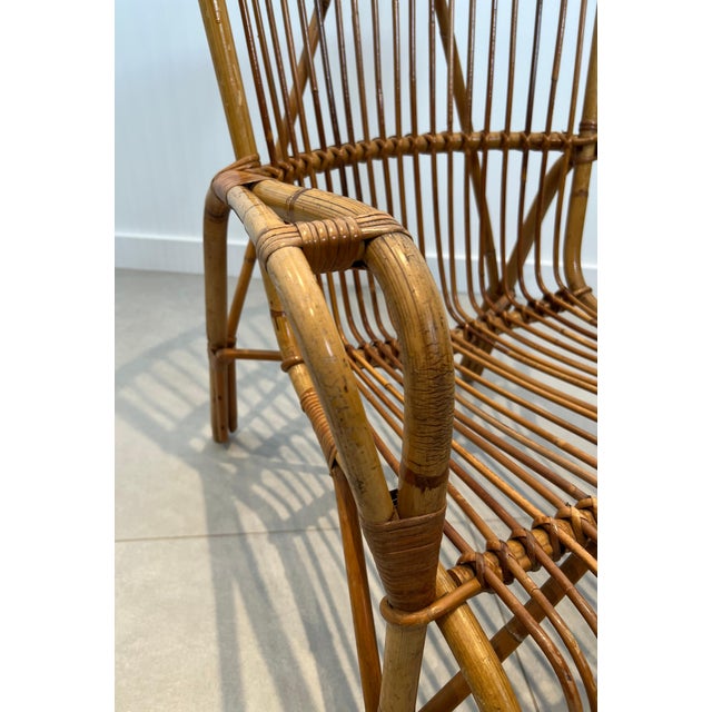 1950 Designer Rattan Armchairs - A Pair For Sale - Image 10 of 12