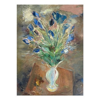 Silvin Bronkart, Bouquet, Oil on Panel, 1947 For Sale