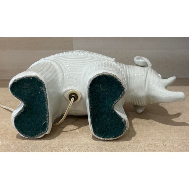 Mid Century Blanc De Chine Elephant Lamp by Morris Greenspan For Sale - Image 9 of 10