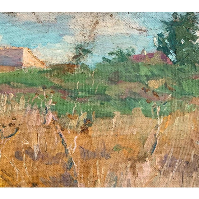 Realism Vintage Rural Landscape Painting, Impressionism, Ukrainian Art, 1961 For Sale - Image 3 of 6